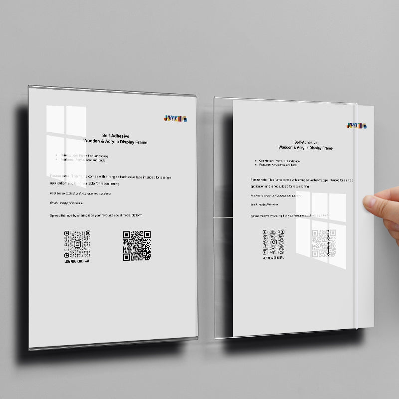 (NEW) Peel & Stick Crystal-Clear Acrylic Display Frame