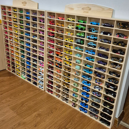 105 slots Matchbox & Hotwheel Display & Storage Unit - SolidPine - JoyKids