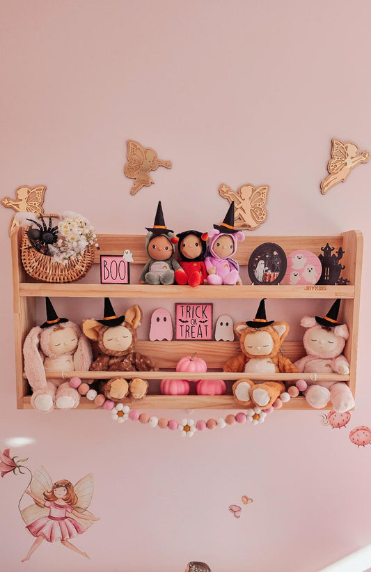 Compact Wall Organizer Shelf with 2 Tier - SolidWood