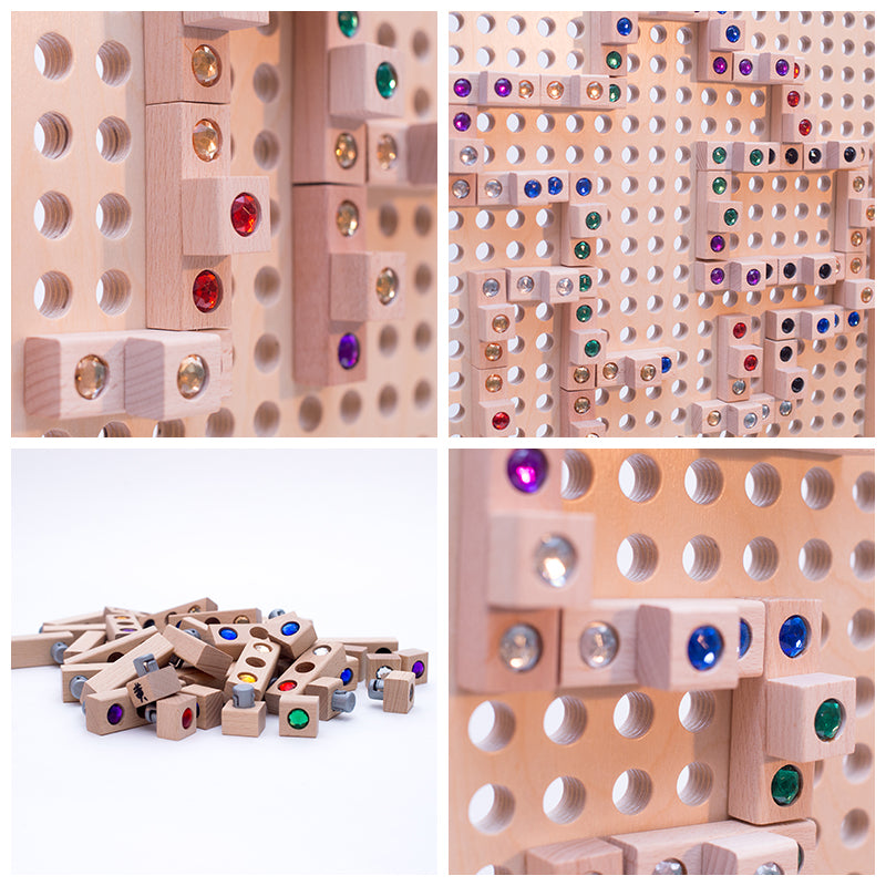 Wooden Building Block Set - Color Mixing Edition