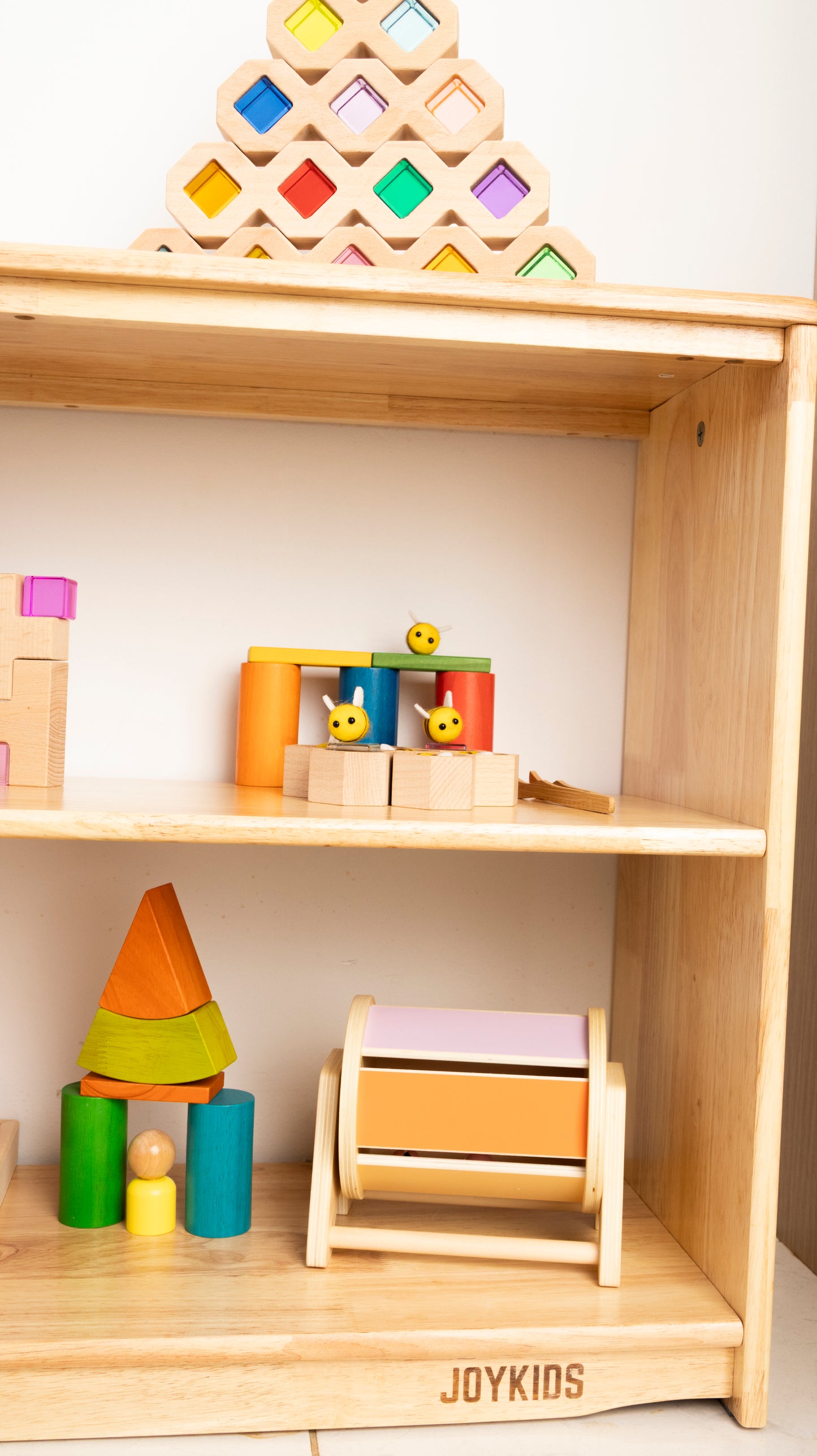 3 Tier Open-ended Toy Shelf -- Varnished