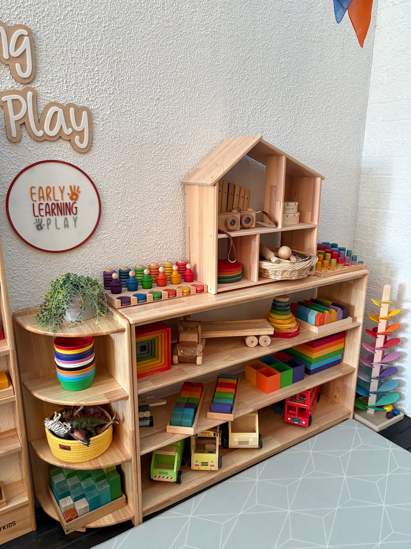 Open-Ended Corner Toy Shelf, 4 Tier — JORA Corner 4