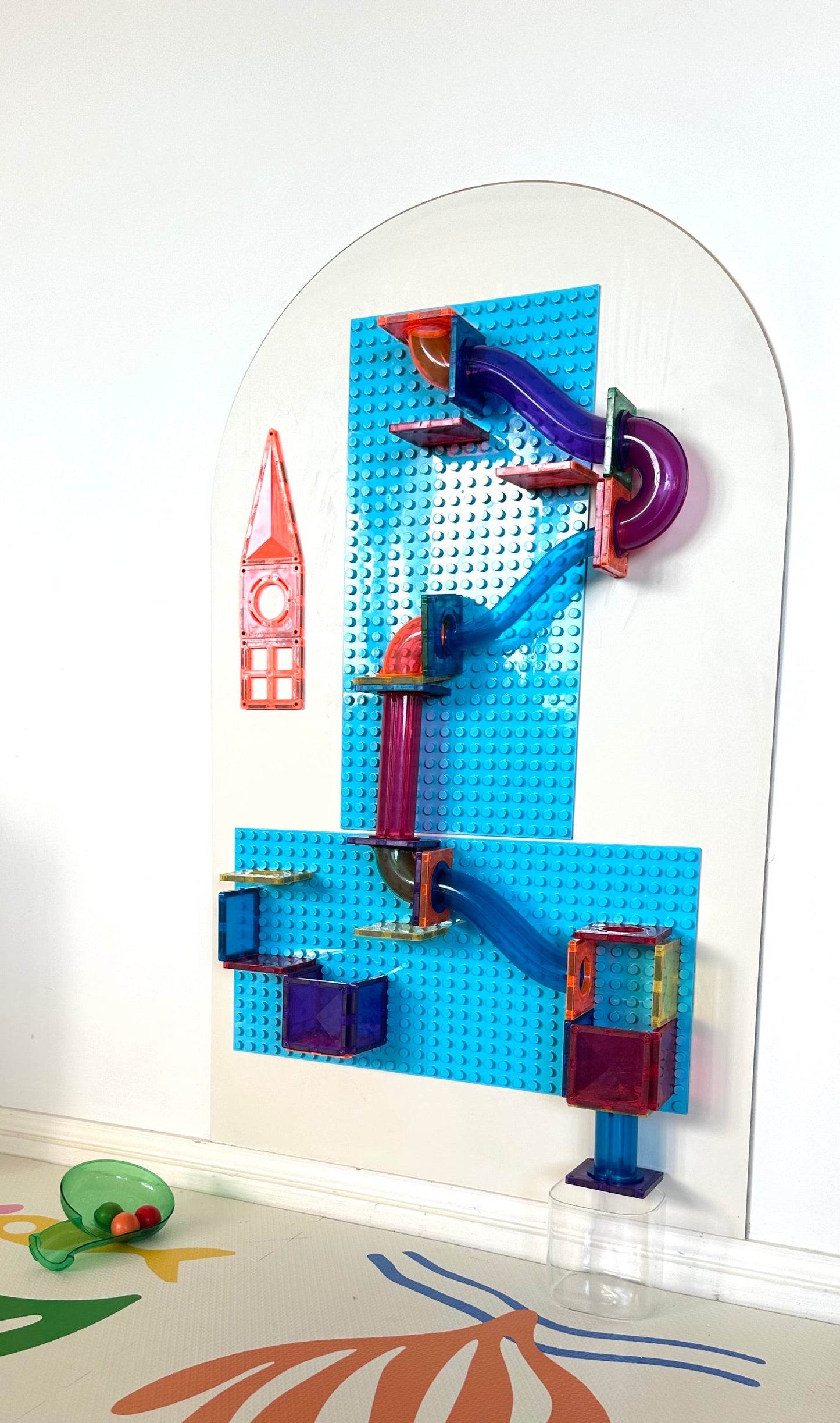Scratch-resistant magnetic LEGO baseplate that attaches to any metal surface