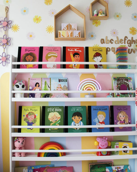 (New) 5 - Tier White Elegance Display Bookshelf - SolidWood - JoyKids