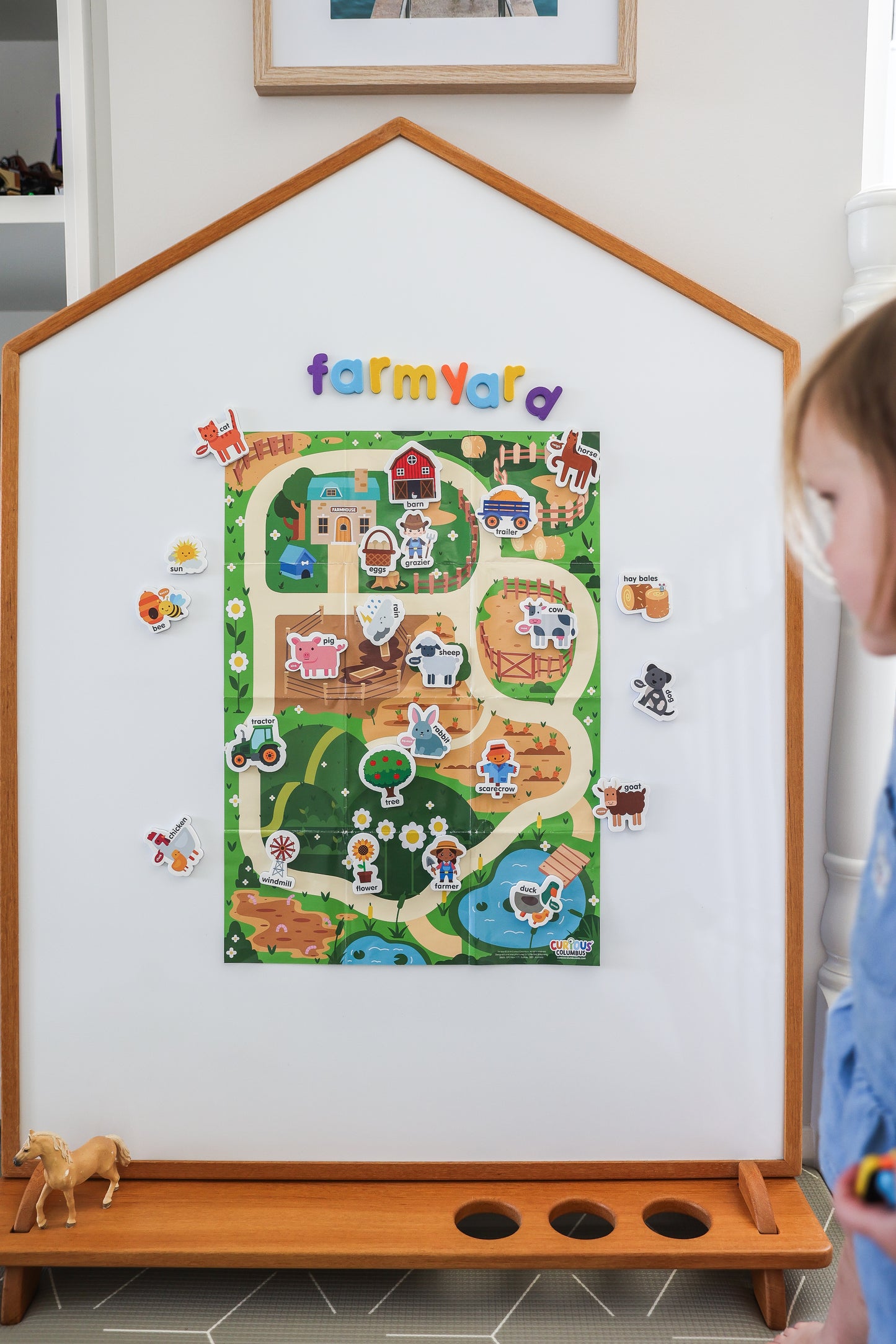 Double-Sided Board with Stand -Solid Teakwood