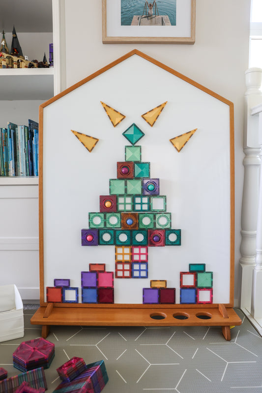 Double-Sided Board with Stand -Solid Teakwood