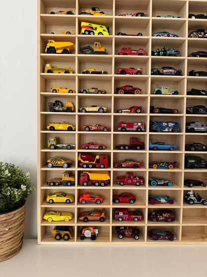 105 slots Matchbox & Hotwheel Display & Storage Unit - SolidPine - JoyKids