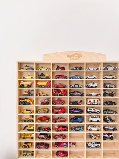 105 slots Matchbox & Hotwheel Display & Storage Unit - SolidPine - JoyKids