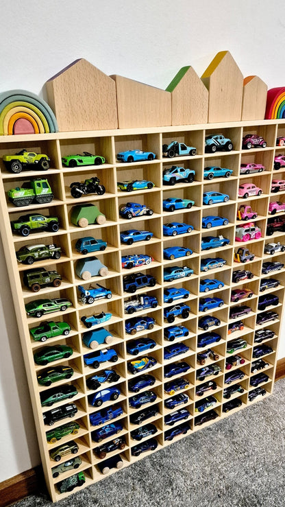 105 slots Matchbox & Hotwheel Display & Storage Unit - SolidPine - JoyKids