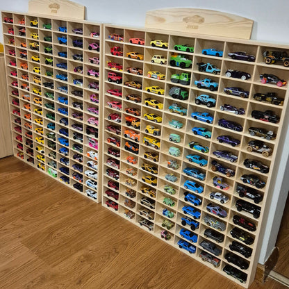 105 slots Matchbox & Hotwheel Display & Storage Unit - SolidPine - JoyKids