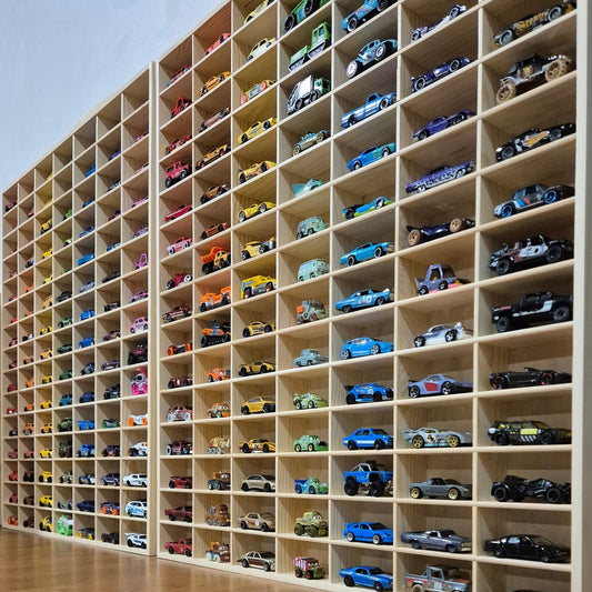 105 slots Matchbox & Hotwheel Display & Storage Unit - SolidPine - JoyKids