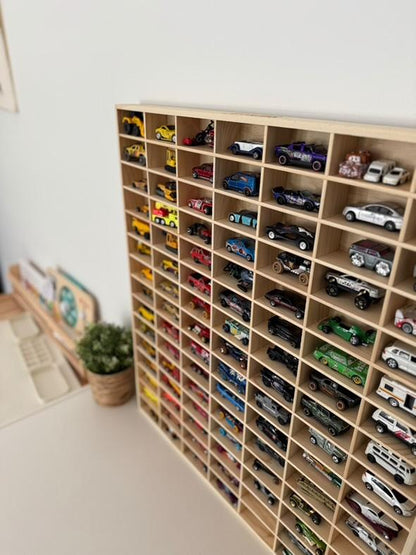 105 slots Matchbox & Hotwheel Display & Storage Unit - SolidPine - JoyKids