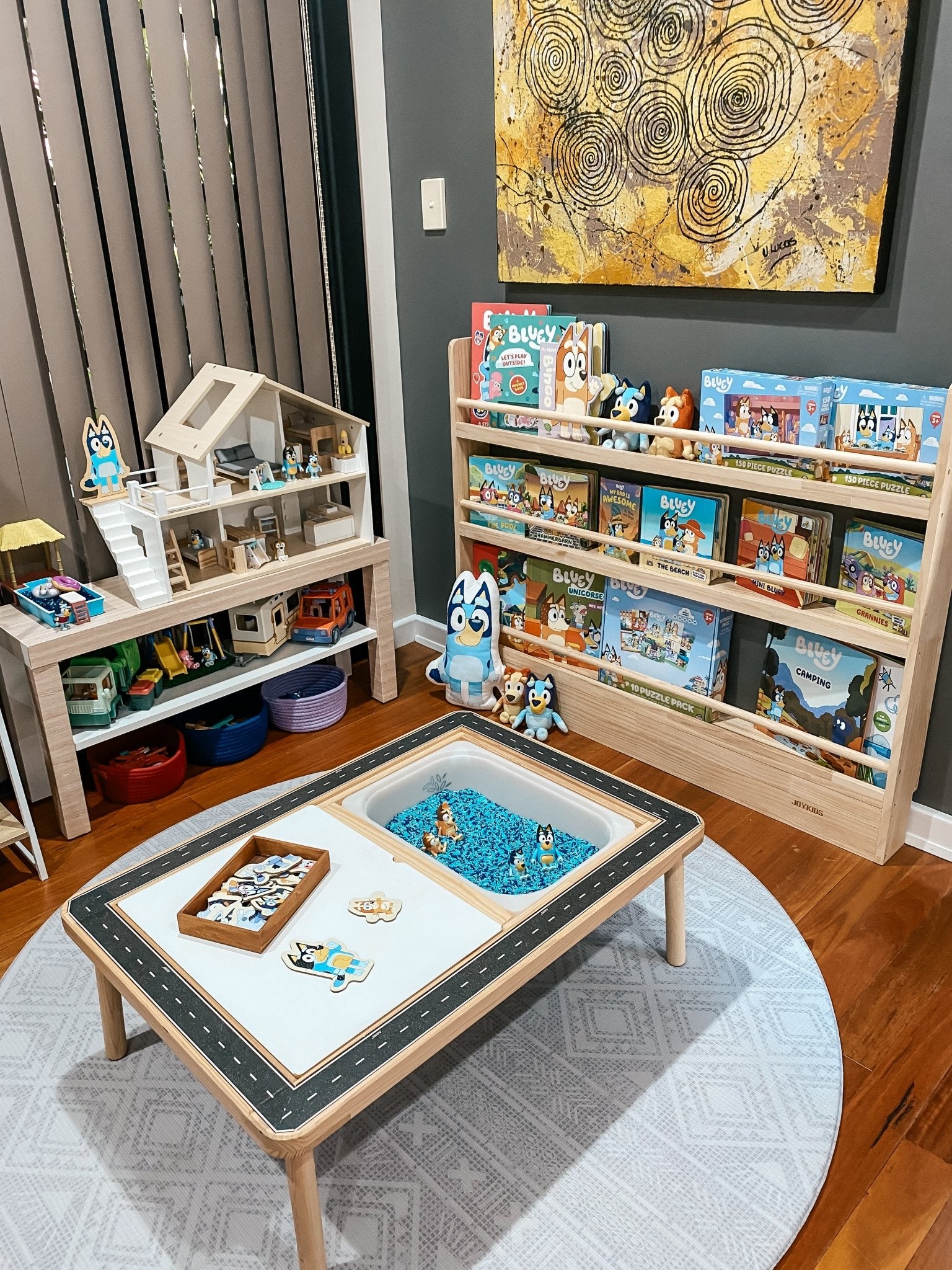 3 Tier Front Facing Bookshelf - Varnished SolidWood - JoyKids