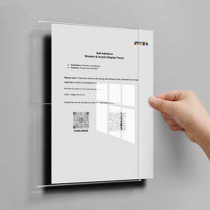 (NEW) Peel & Stick Crystal-Clear Acrylic Display Frame