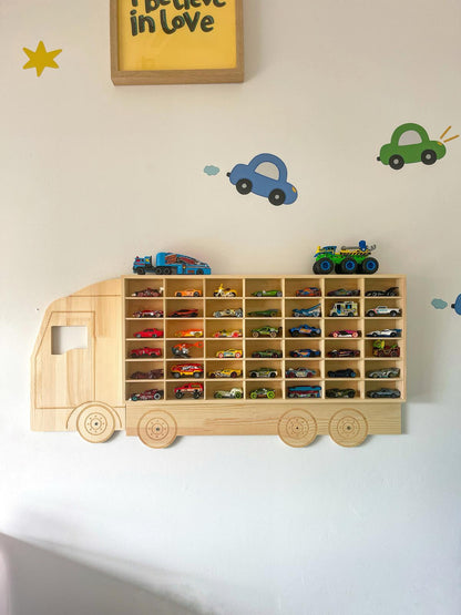 42 slots Truck Shaped Display & Storage Unit - SolidPine - JoyKids