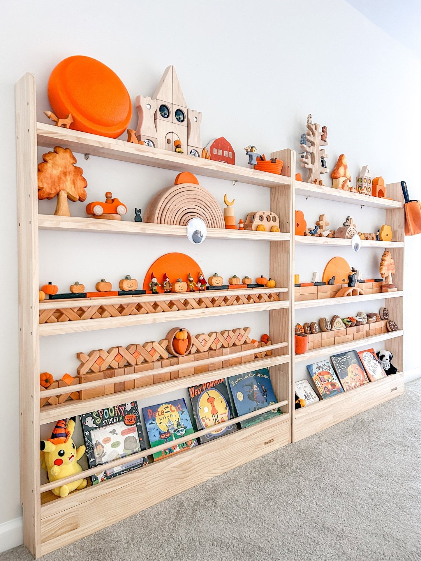 5 Tier Front Facing Bookshelf (Version 2) - Varnished SolidWood - JoyKids