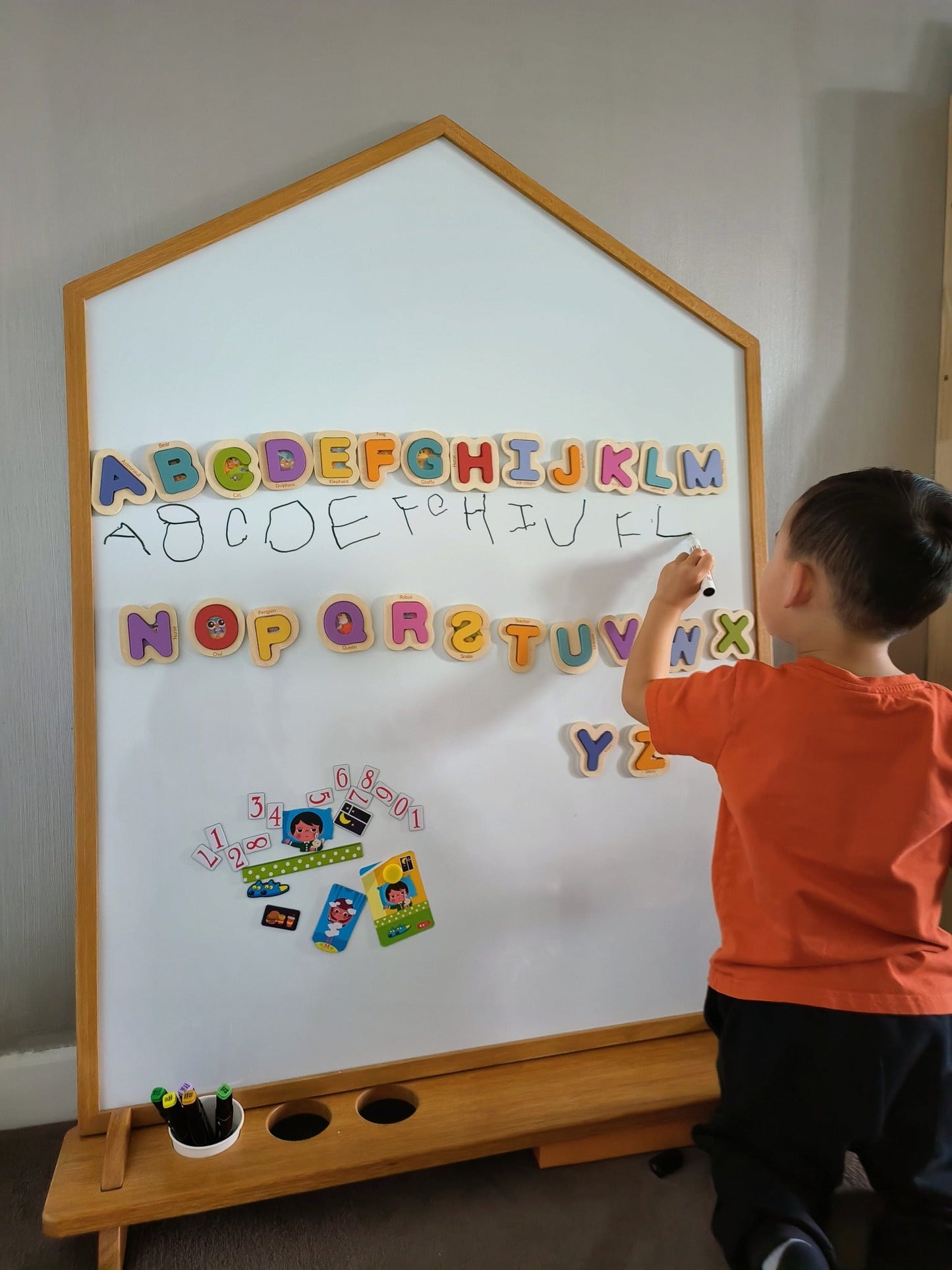 Double-Sided Board with Stand -Solid Teakwood