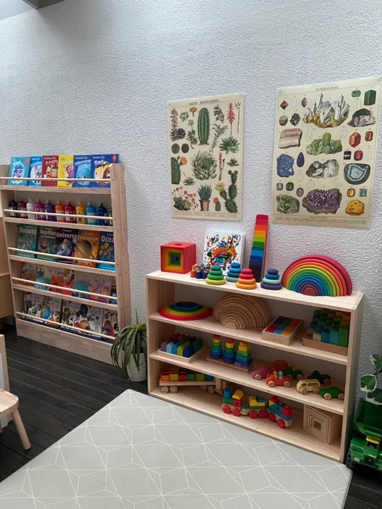 Open-ended Toy Shelf (4-tier)-- Solid HardWood