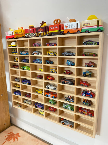 60 slots Matchbox & Hotwheel Display & Storage Unit- SolidPine