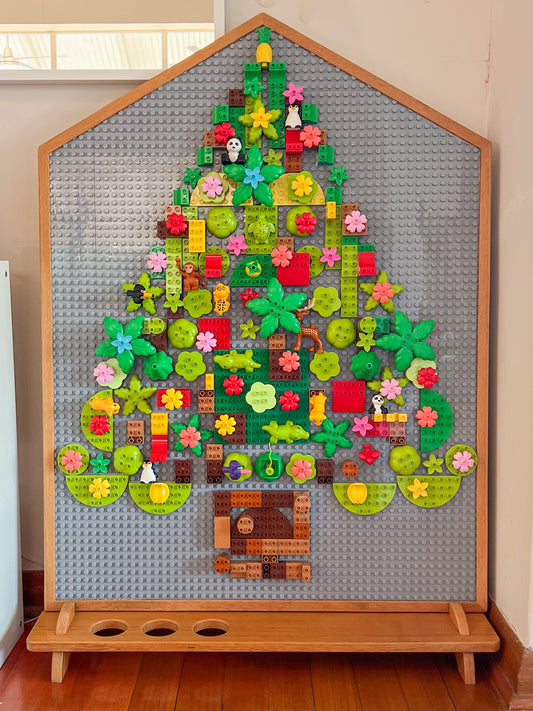 Double-Sided Board with Stand -Solid Teakwood