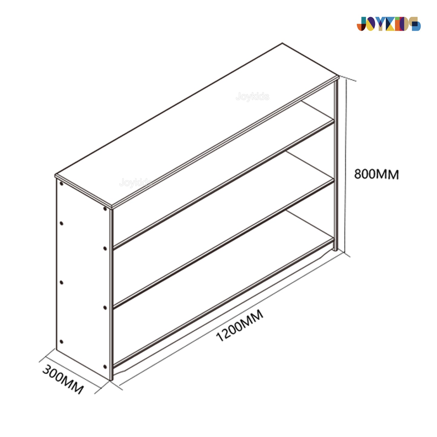 Open-ended Toy Shelf (4-tier)-- Solid HardWood