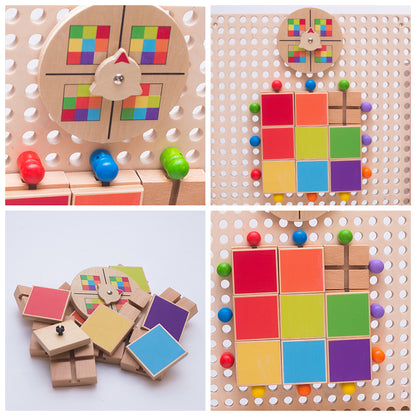 Wooden Colorful Rubik's Cube