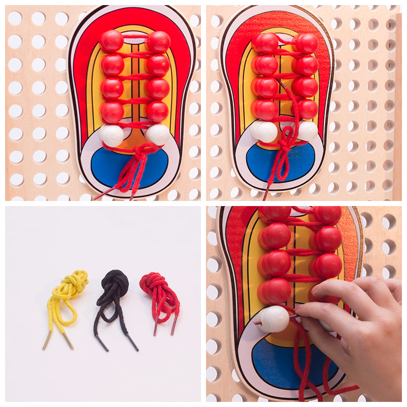 Wooden Lacing & Threading Game – JoyKids