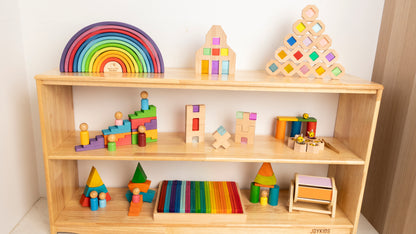 3 Tier Open-ended Toy Shelf -- Varnished