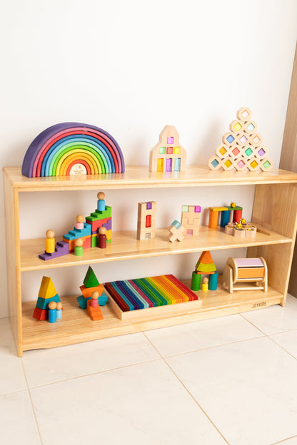 3 Tier Open-ended Toy Shelf -- Varnished