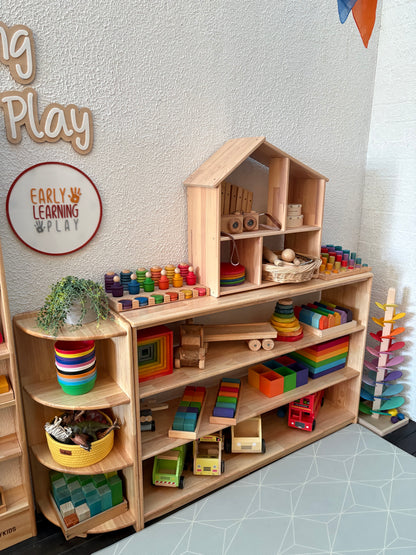 Open-Ended Corner Toy Shelf, 4 Tier — JORA Corner 4