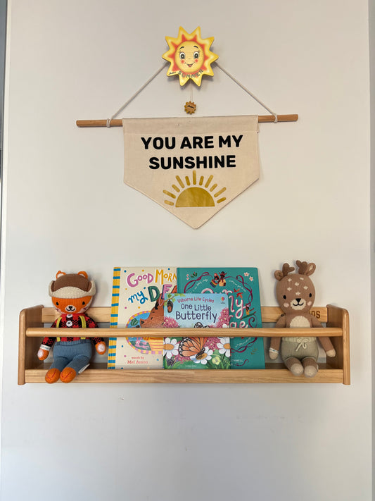 1 Tier Compact Wall Organizer Shelf -Varnished SolidWood