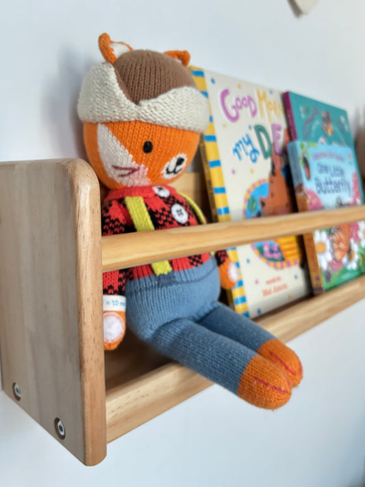 1 Tier Compact Wall Organizer Shelf -Varnished SolidWood