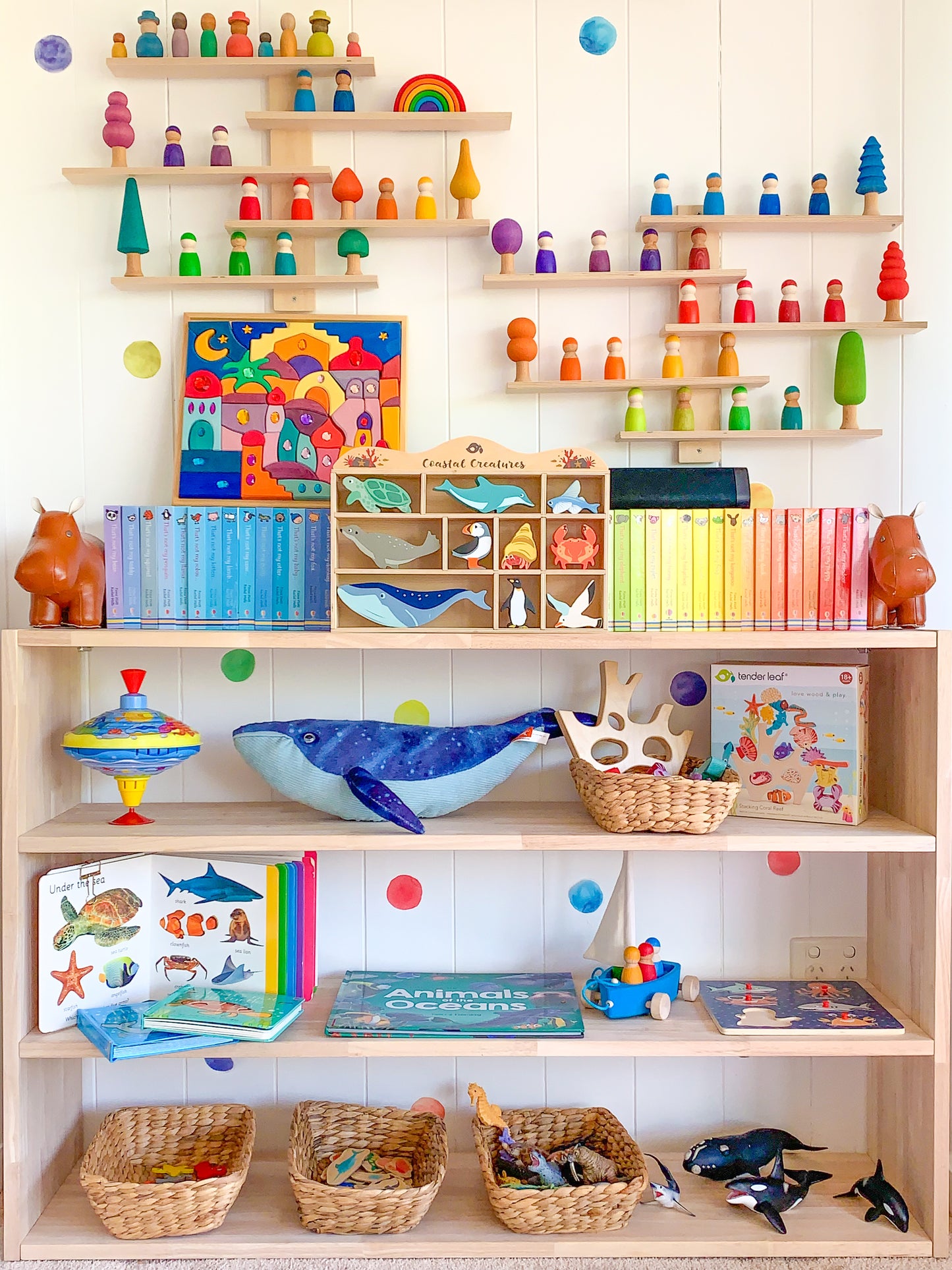 Open-ended Toy Shelf (4-tier)-- Solid HardWood