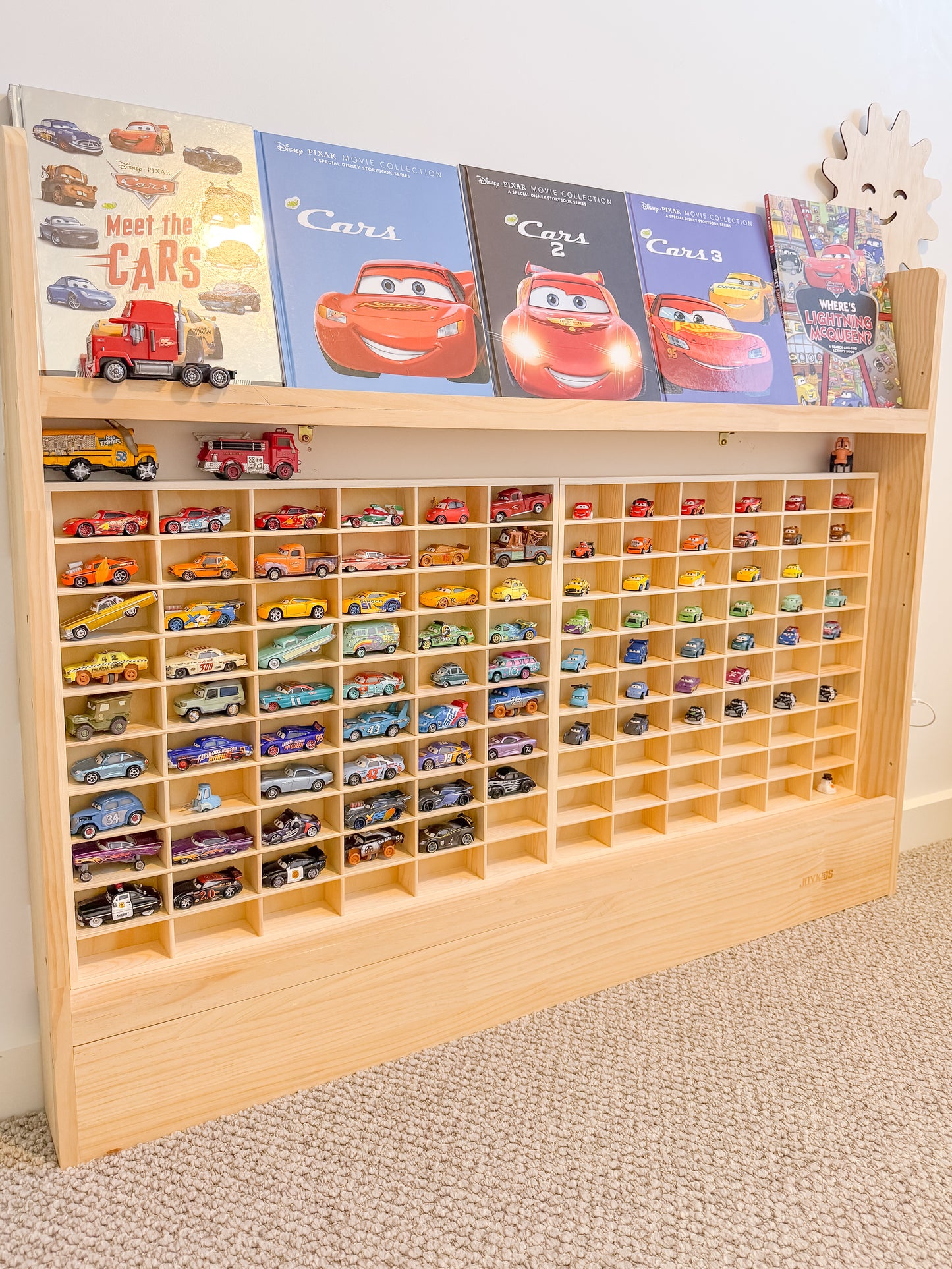 60 slots Matchbox & Hotwheel Display & Storage Unit- SolidPine