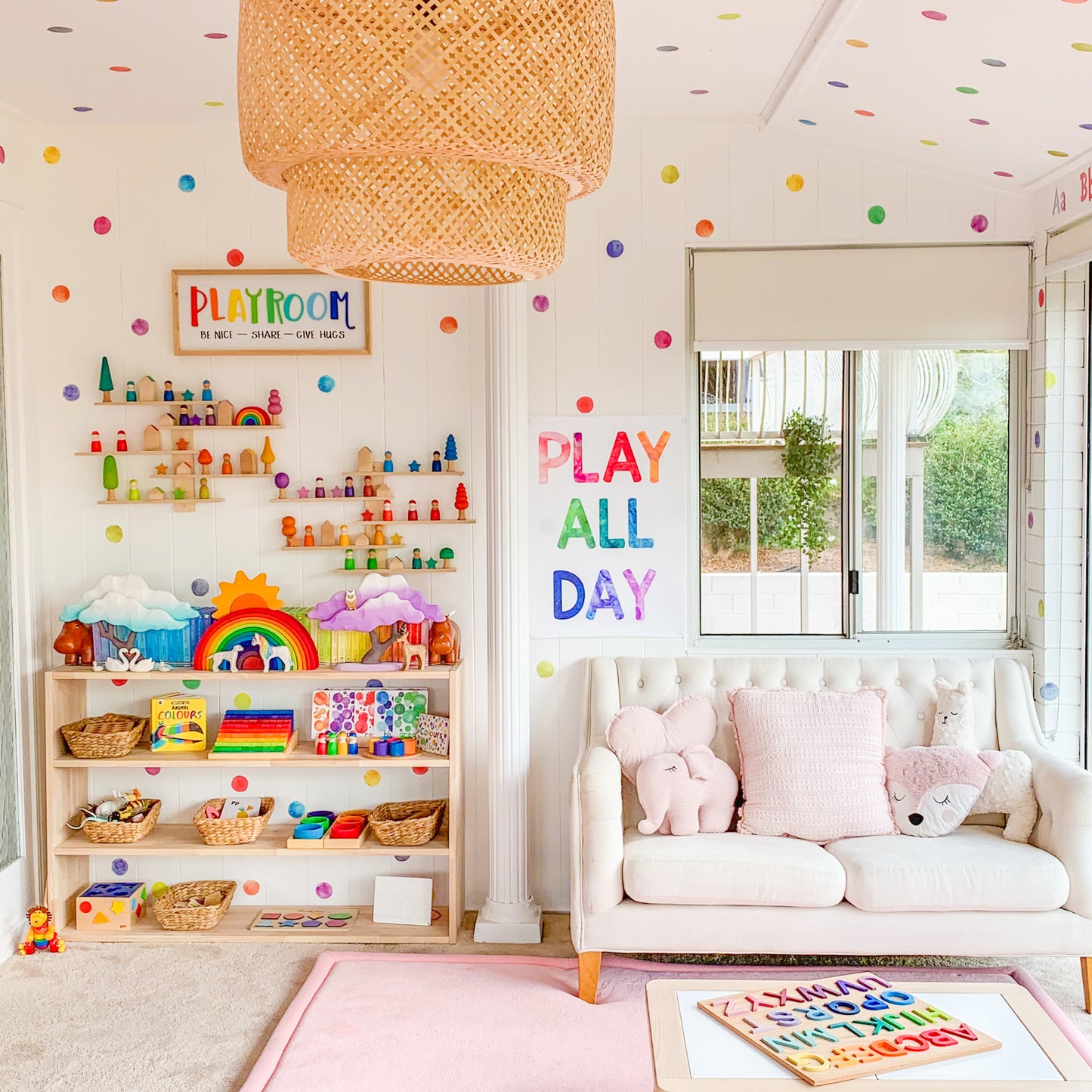 Open-ended Toy Shelf (4-tier)-- Solid HardWood