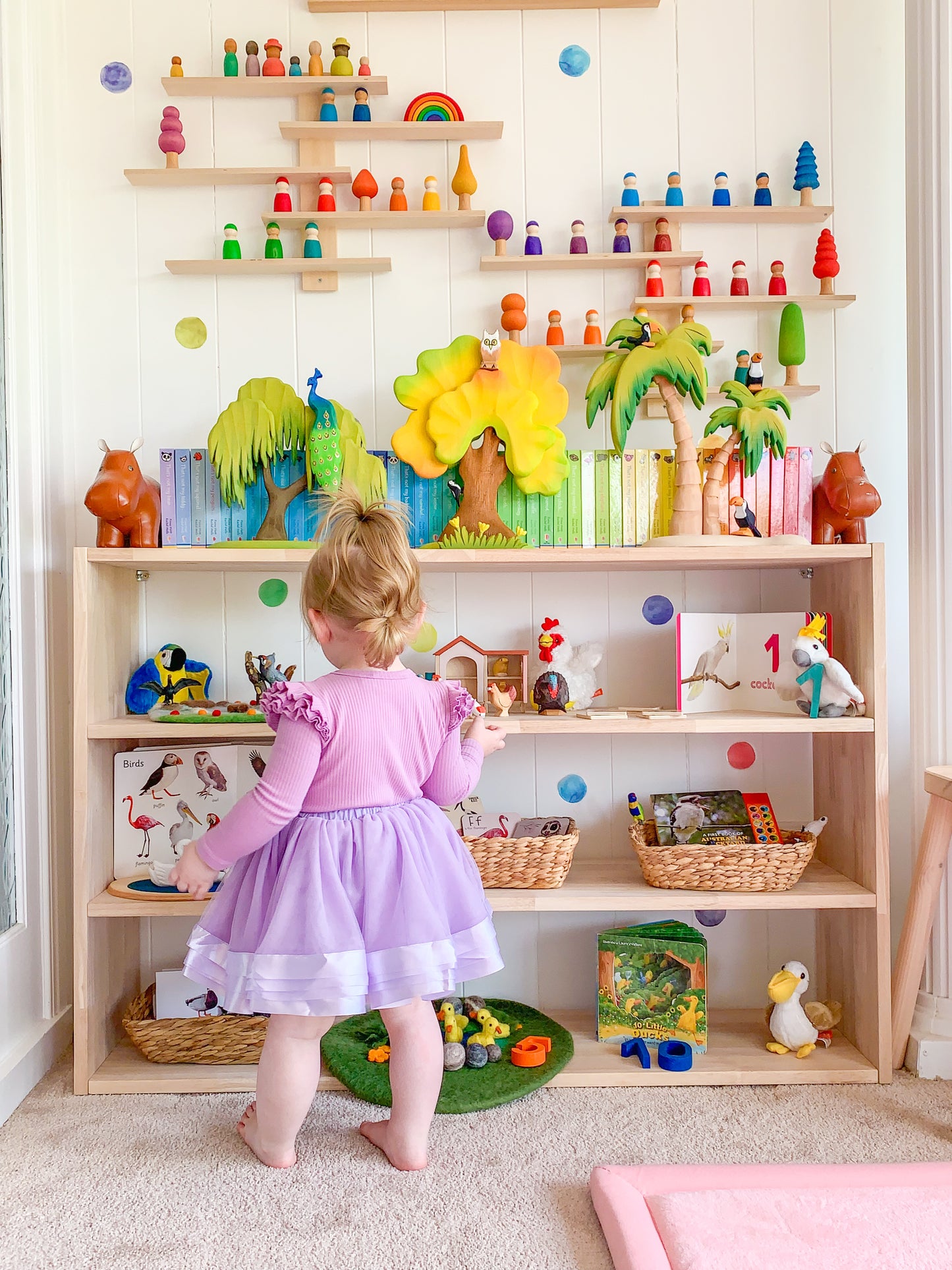 Open-ended Toy Shelf (4-tier)-- Solid HardWood