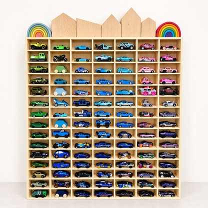 Wooden Diecast Display Rack, 105 Slots, 1:64 — JCAR 105