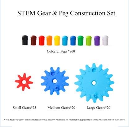 (NEW) STEM Gear & Peg Construction Set