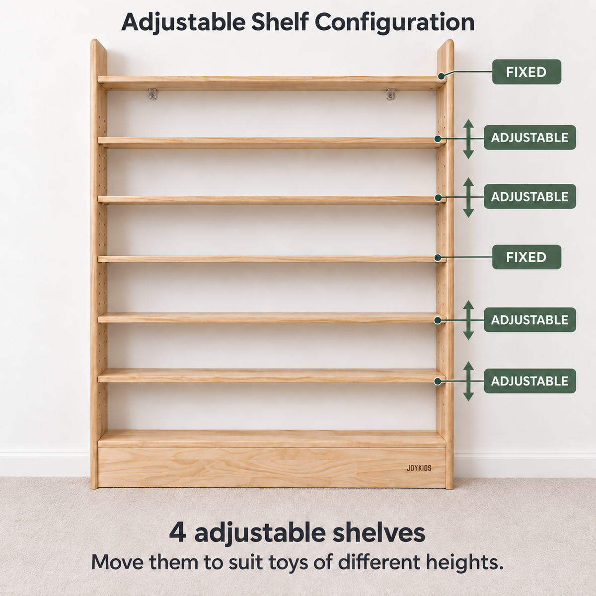 Slim-Line Toy Shelf, 7 Tier —Adjustable JORA 7