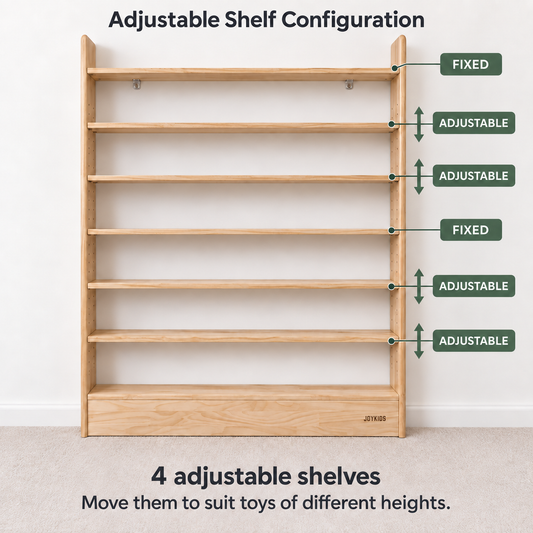 Slim-Line Toy Shelf, 7 Tier —Adjustable JORA 7