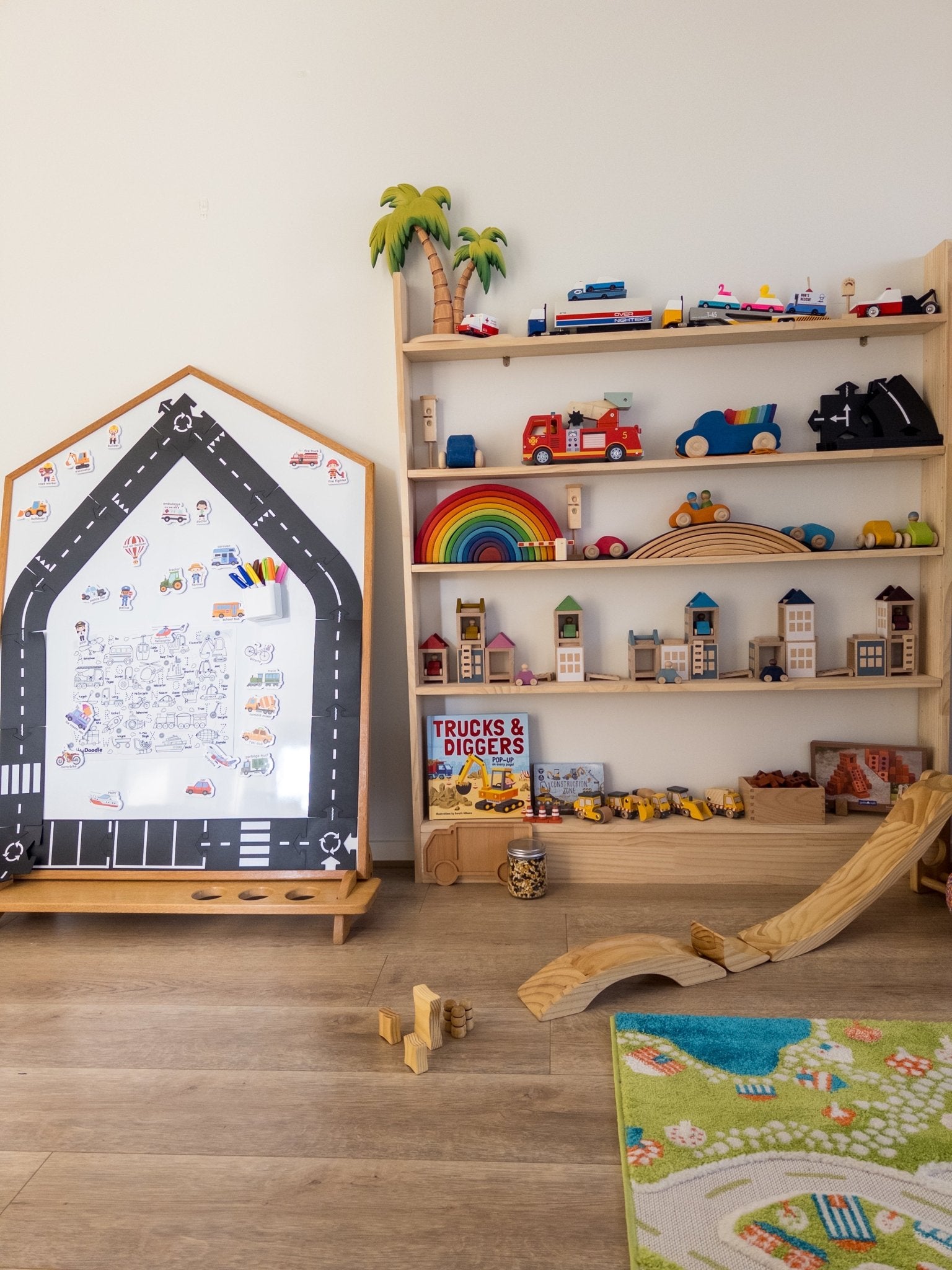 Double - Sided Board with Stand - Solid Teakwood - JoyKids