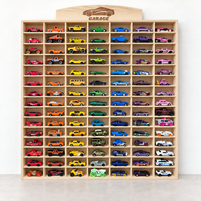 Wooden Diecast Display Rack, 105 Slots, 1:64 — JCAR 105