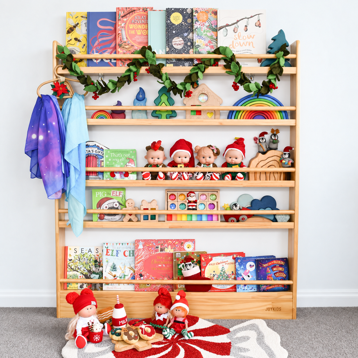Front-Facing Bookshelf, 5 Tier, 120cm — JORY 5
