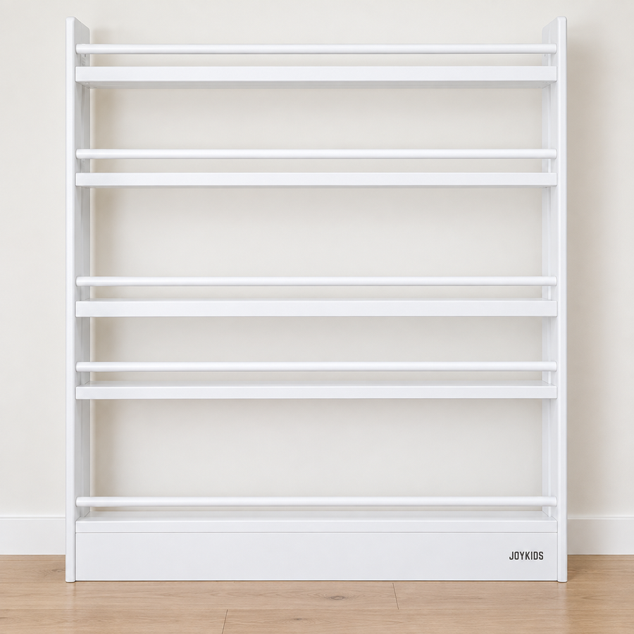Front-Facing Bookshelf, 5 Tier, 120cm — JORY 5, white
