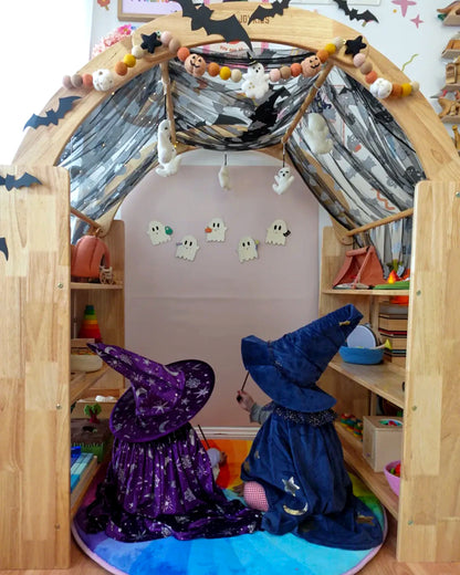 Multi-mode children's library and play station with removable boards