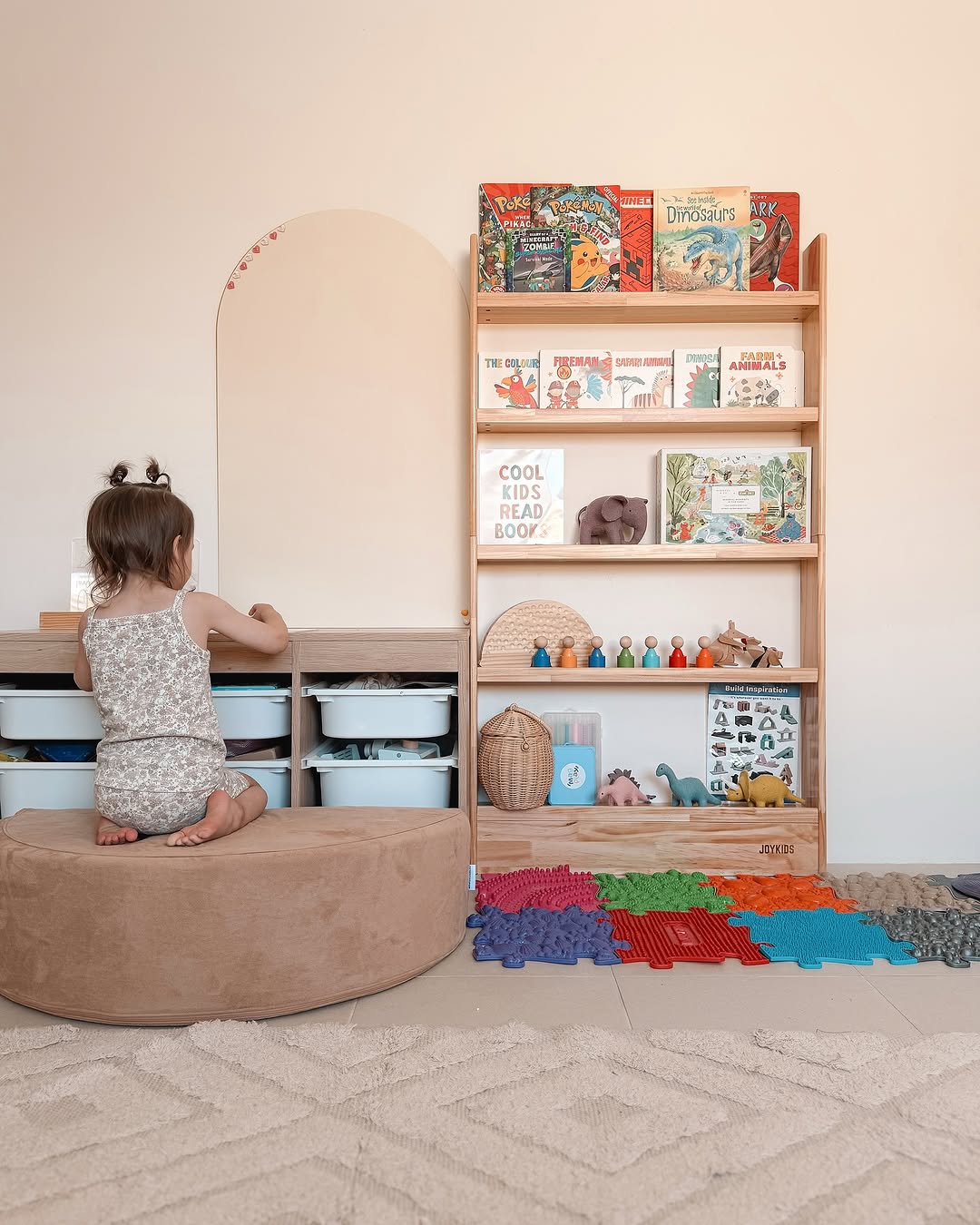 (New) SpaceSaver 80cm Bookshelf with 5 Tier - Varnished SolidWood - JoyKids