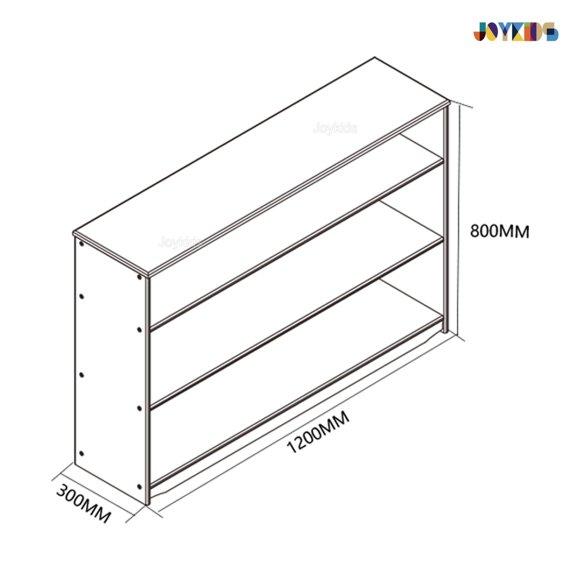 Open - ended Toy Shelf (4 - tier) - Varnished Solid HardWood - JoyKids