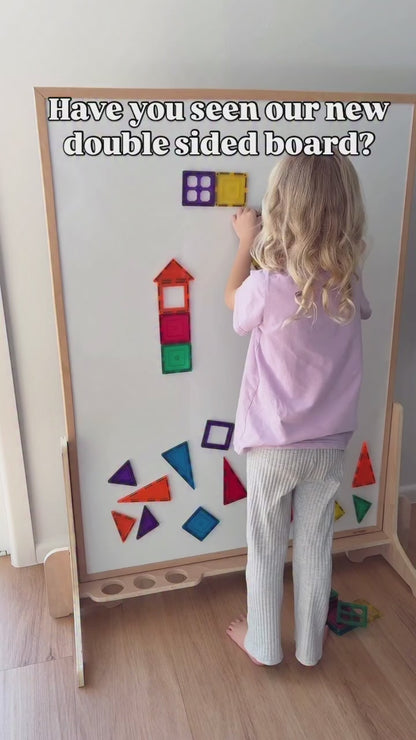 (New) Magnetic Duo Board: White & Black Chalk Board