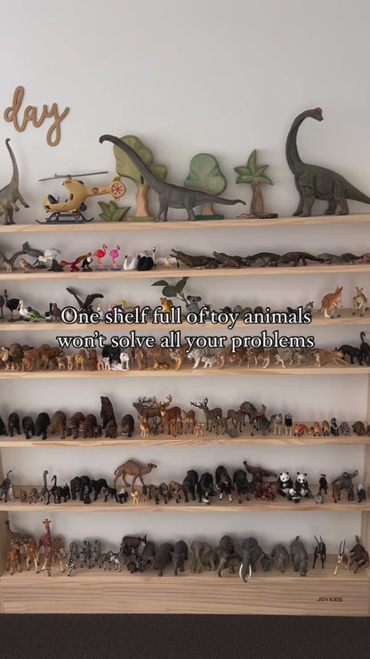 7 Tier Slim-Line Toy Shelf (Adjustable) - Varnished SolidWood