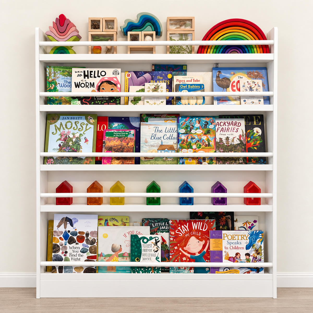 Front-Facing Bookshelf, 5 Tier, 120cm — JORY 5